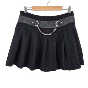 Royal Bones Mini Skirt Black Y2K Daang Goodman Chain Goth Rave Women's XL